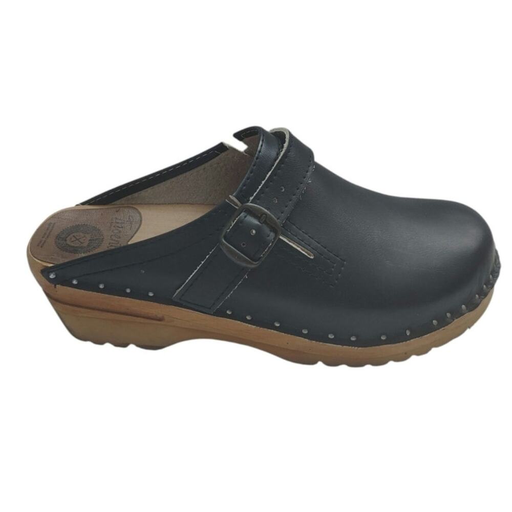 Troentorp Sweden Navy Leather Comfort Clogs Size38/8